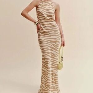 Reformation Jeany Silk Zebra Print Dress